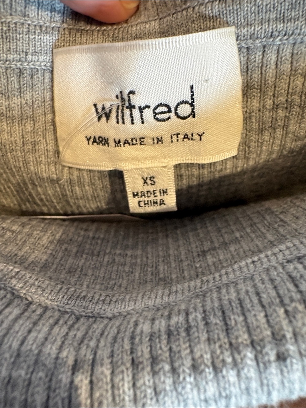 Wilfred Gray Ribbed Off-Shoulder Sweater - Picture 2 of 3